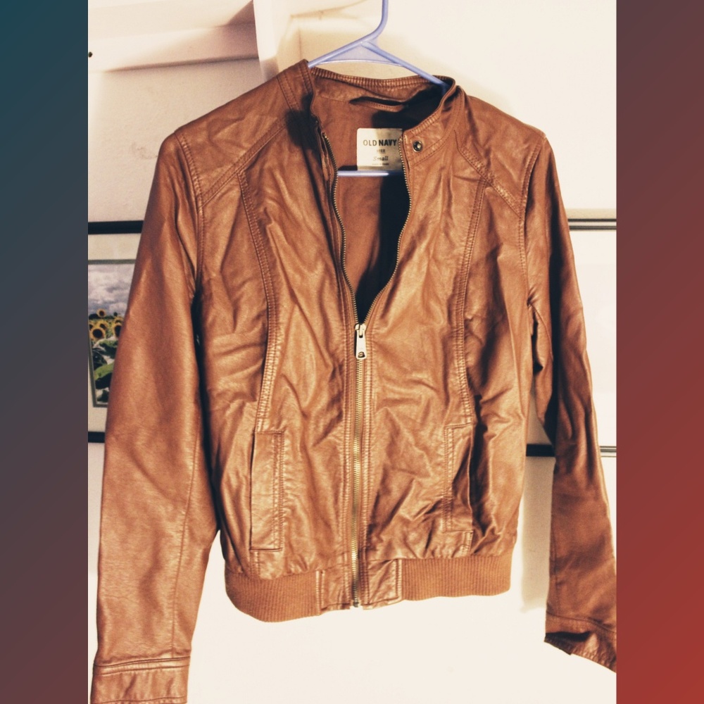 Light Brown Faux Leather Jacket